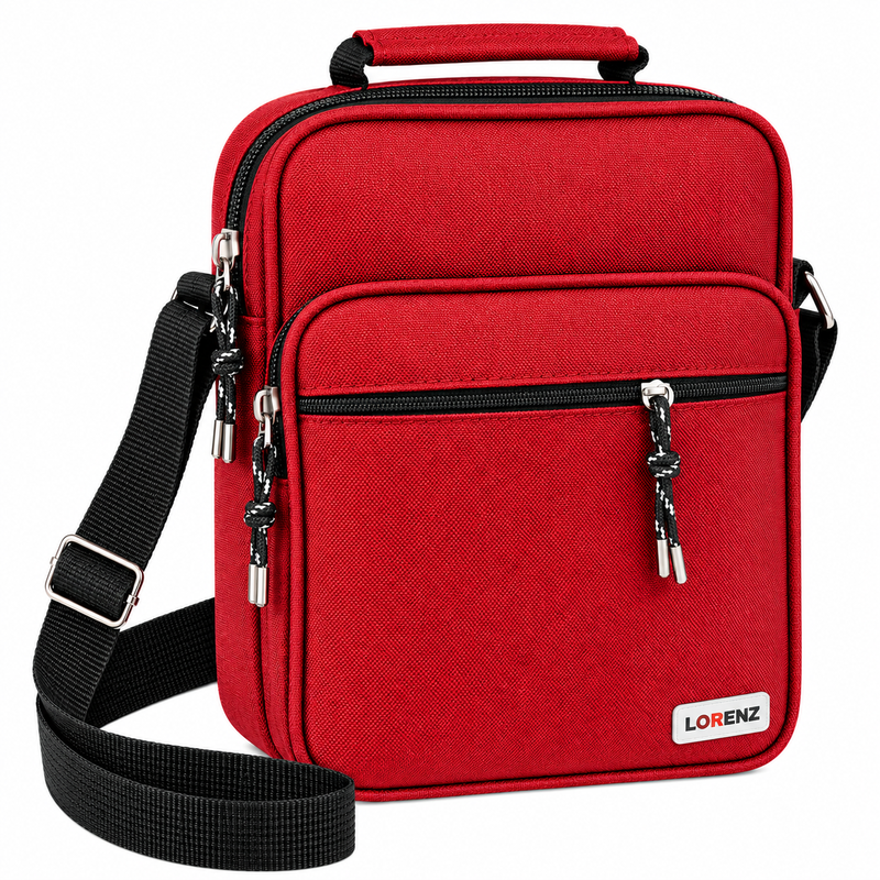 (image for) 2588 Red Lorenz Shoulder Bag With Long Strap (New)